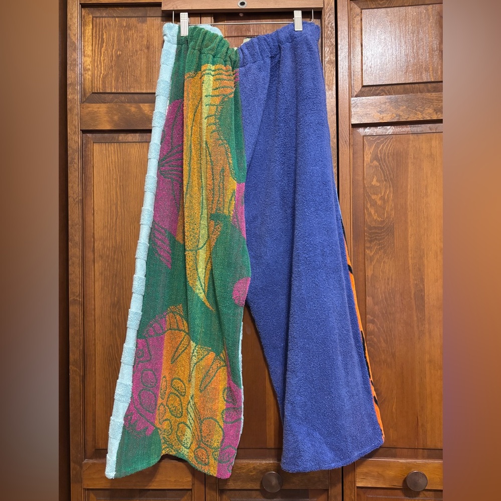 One of a kind handmade towel pants